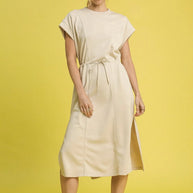 Umgee Side Slit Short Sleeve Midi Tee Dress-Dresses-Trendsi-ECRU-XS-[option4]-[option5]-[option6]-[option7]-[option8]-Shop-Boutique-Clothing-for-Women-Online