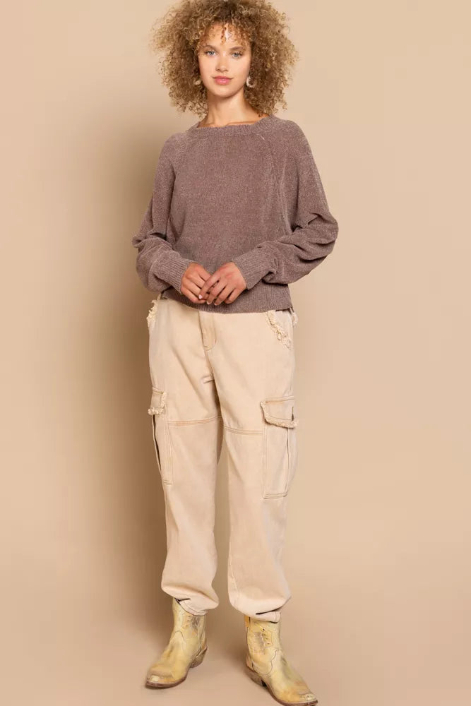 POL Round Neck Backless Sweater with Ribbed Edge-Sweaters-Trendsi-[option4]-[option5]-[option6]-[option7]-[option8]-Shop-Boutique-Clothing-for-Women-Online