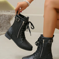PU Leather Lace-Up Boots-Boots-Trendsi-[option4]-[option5]-[option6]-[option7]-[option8]-Shop-Boutique-Clothing-for-Women-Online