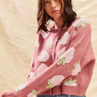 SO ME Strawberry Fruit All Over Button Sweater Cardigan-Cardigan-Trendsi-[option4]-[option5]-[option6]-[option7]-[option8]-Shop-Boutique-Clothing-for-Women-Online