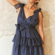 ADORA Tie Shoulder Polka Dot Mesh Dress-Dresses-Trendsi-[option4]-[option5]-[option6]-[option7]-[option8]-Shop-Boutique-Clothing-for-Women-Online