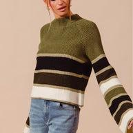 SO ME Multi Color Striped Mock Neck Sweater-Sweaters-Trendsi-[option4]-[option5]-[option6]-[option7]-[option8]-Shop-Boutique-Clothing-for-Women-Online