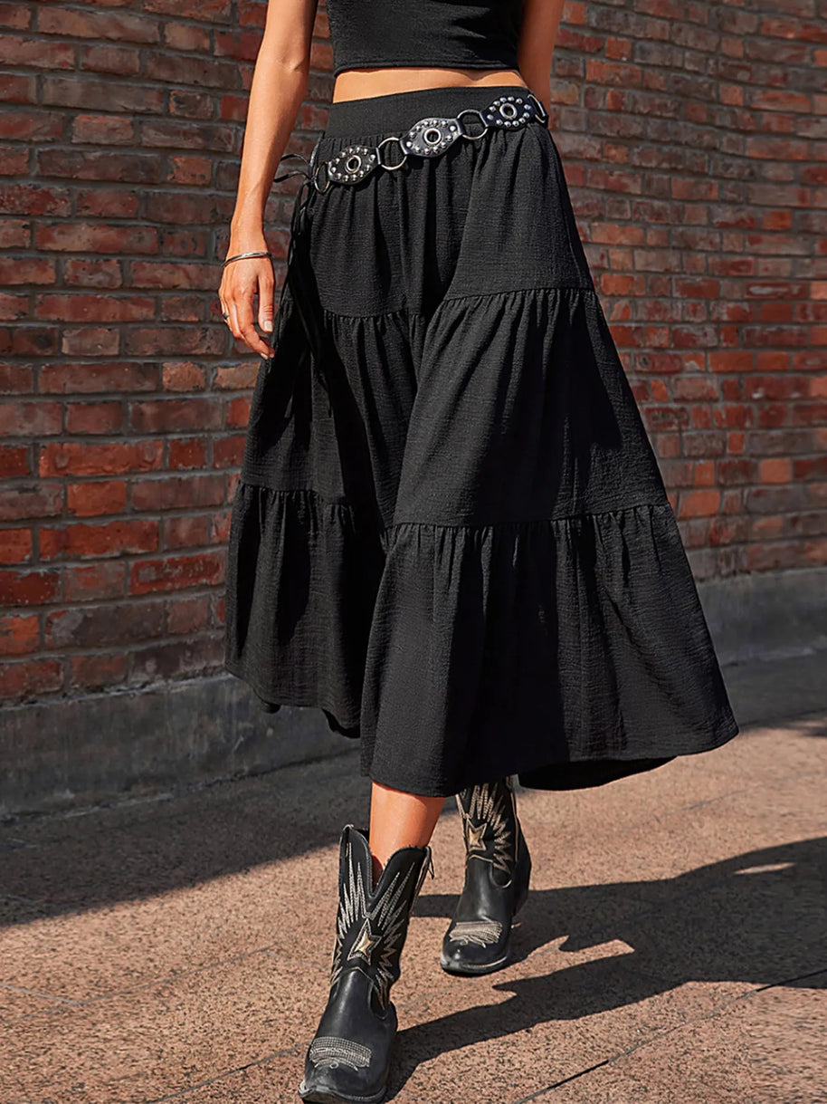 Tiered Midi Skirt-Skirts-Trendsi-[option4]-[option5]-[option6]-[option7]-[option8]-Shop-Boutique-Clothing-for-Women-Online