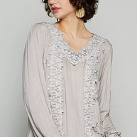 POL Floral Embroidery Woven Top with Lace Trim-Blouses-Trendsi-ROMANTIC TAUPE-S-[option4]-[option5]-[option6]-[option7]-[option8]-Shop-Boutique-Clothing-for-Women-Online