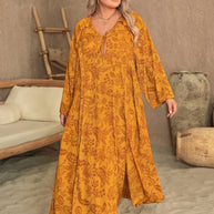 Plus Size Printed Slit Long Sleeve Dress-Dresses-Trendsi-[option4]-[option5]-[option6]-[option7]-[option8]-Shop-Boutique-Clothing-for-Women-Online
