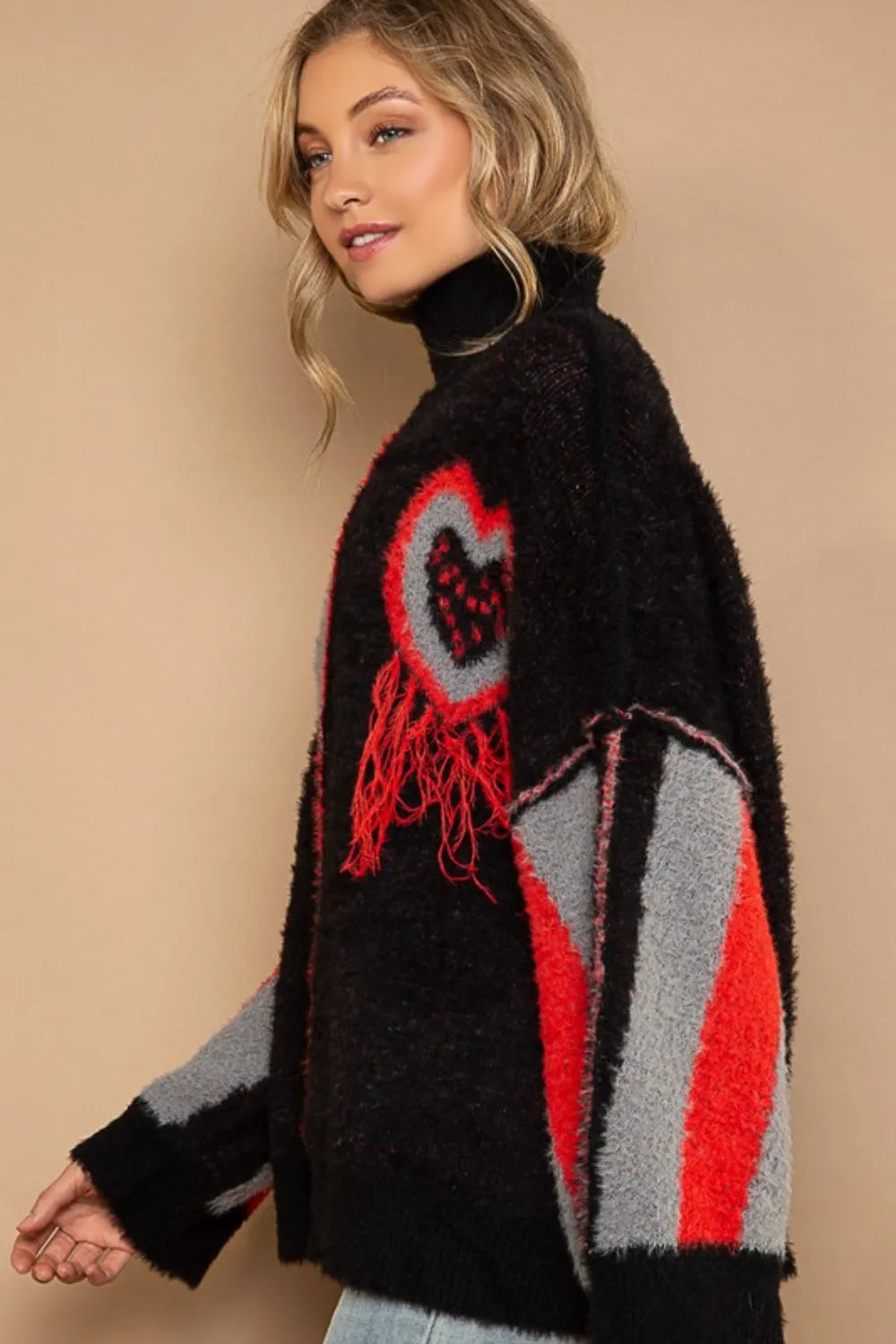 POL Turtleneck Color Block Fringe Detail Sweater-Sweaters-Trendsi-[option4]-[option5]-[option6]-[option7]-[option8]-Shop-Boutique-Clothing-for-Women-Online