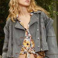POL Cropped Denim Jacket with Functional Zipper Detail-Coats & Jackets-Trendsi-[option4]-[option5]-[option6]-[option7]-[option8]-Shop-Boutique-Clothing-for-Women-Online