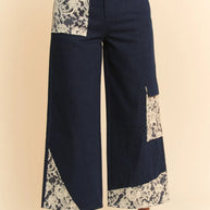 Davi & Dani Lace Applique Wide Leg Jeans-Jeans-Trendsi-[option4]-[option5]-[option6]-[option7]-[option8]-Shop-Boutique-Clothing-for-Women-Online