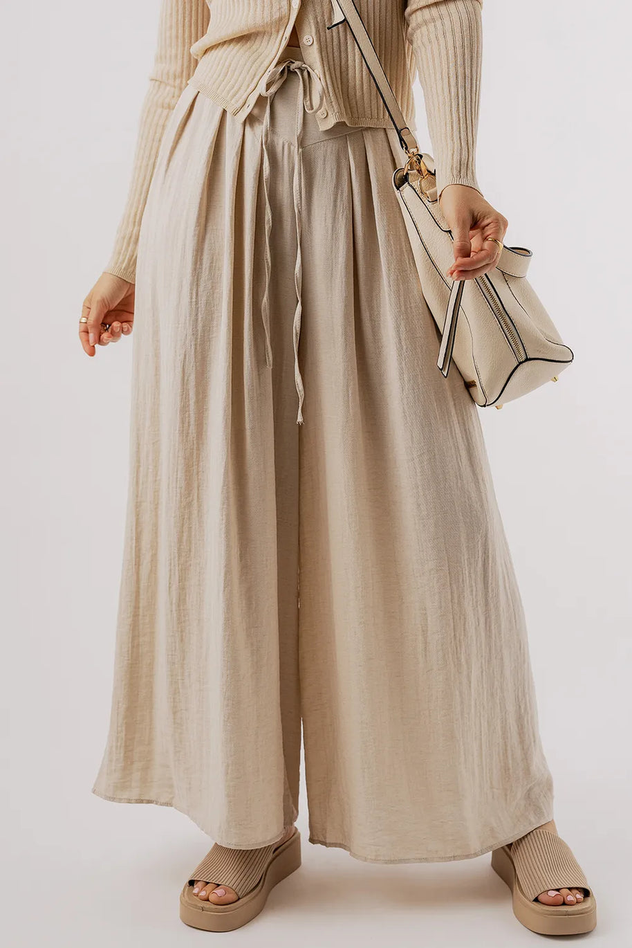 Tied Wide Leg Pants-Pants-Trendsi-Beige-S-[option4]-[option5]-[option6]-[option7]-[option8]-Shop-Boutique-Clothing-for-Women-Online