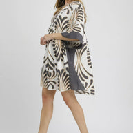 Umgee Abstract Print Kimono Sleeve Mini Dress-Dresses-Trendsi-[option4]-[option5]-[option6]-[option7]-[option8]-Shop-Boutique-Clothing-for-Women-Online