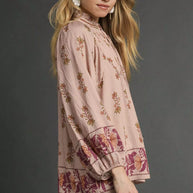 Umgee Floral Boho Peasant Blouse-Blouses-Trendsi-[option4]-[option5]-[option6]-[option7]-[option8]-Shop-Boutique-Clothing-for-Women-Online