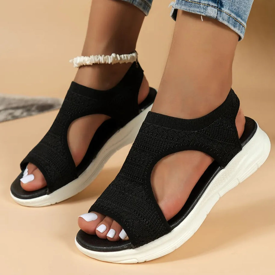 Peep Toe Solid Color Sandals-130 Sandals-Trendsi-Black-35(US4)-[option4]-[option5]-[option6]-[option7]-[option8]-Shop-Boutique-Clothing-for-Women-Online