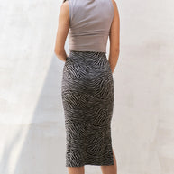 Jade By Jane Zebra Print Side Slit Midi Skirt-Skirts-Trendsi-[option4]-[option5]-[option6]-[option7]-[option8]-Shop-Boutique-Clothing-for-Women-Online