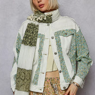 POL Button Down Patchwork Denim Jacket with Floral Print Details-Coats & Jackets-Trendsi-OFF WHITE-S-[option4]-[option5]-[option6]-[option7]-[option8]-Shop-Boutique-Clothing-for-Women-Online