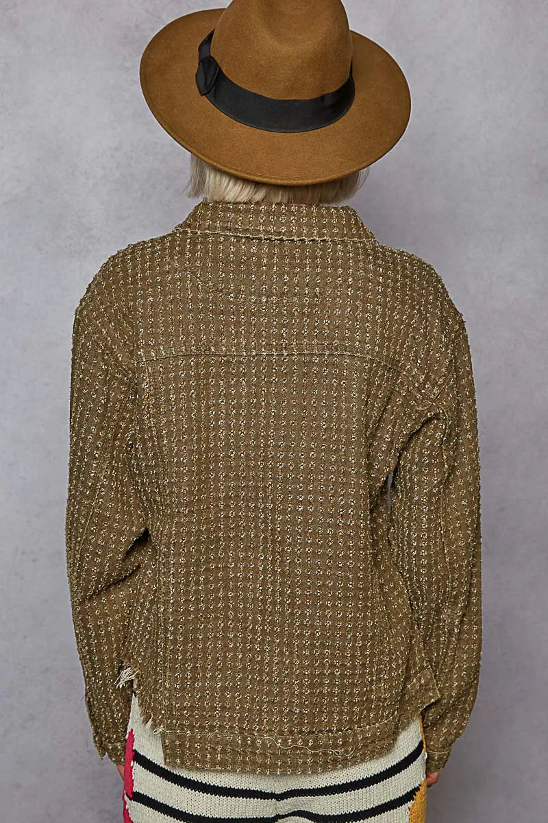 POL Raw Hem Button Up Jacket with Chest Pockets-Jacket-Trendsi-[option4]-[option5]-[option6]-[option7]-[option8]-Shop-Boutique-Clothing-for-Women-Online