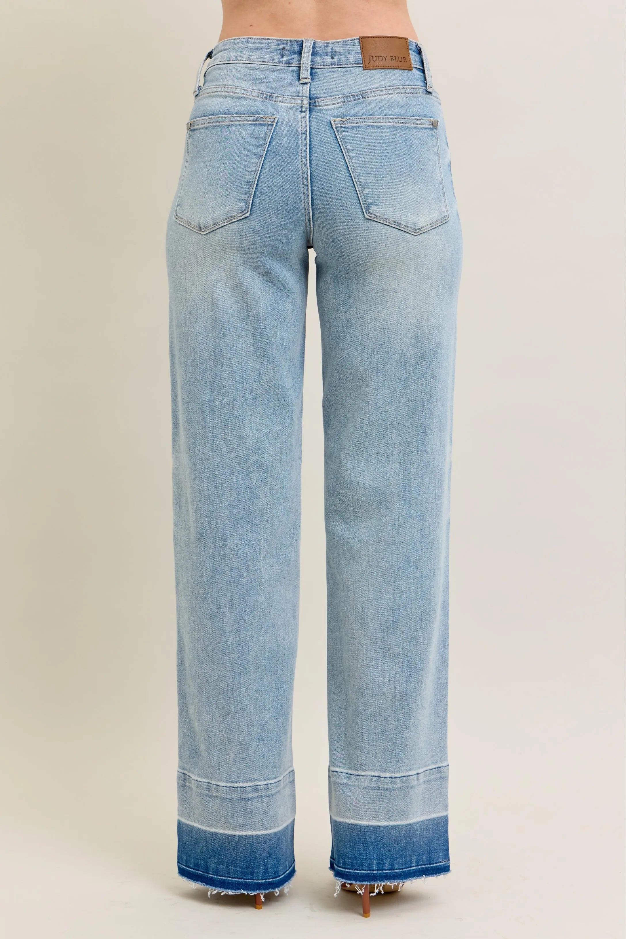 Judy Blue Release Hem Wide Leg Jeans-Trendsi-[option4]-[option5]-[option6]-[option7]-[option8]-Shop-Boutique-Clothing-for-Women-Online