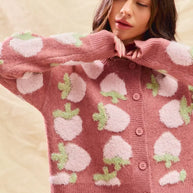 SO ME Strawberry Fruit All Over Button Sweater Cardigan-Cardigan-Trendsi-[option4]-[option5]-[option6]-[option7]-[option8]-Shop-Boutique-Clothing-for-Women-Online