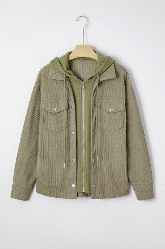 Textured Knit Pocketed Drawstring Hooded Jacket-JUNIPER BLVD-[option4]-[option5]-[option6]-[option7]-[option8]-Shop-Boutique-Clothing-for-Women-Online
