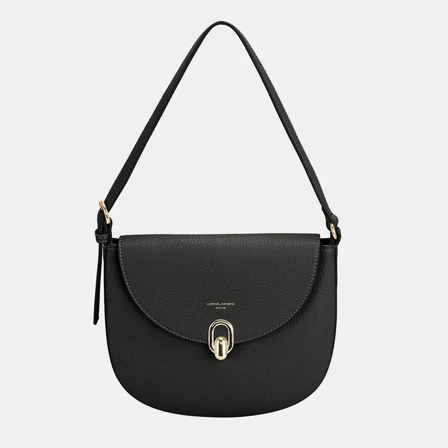 David Jones Metal Buckle Shoulder Bag-Bags-Trendsi-Black-One Size-[option4]-[option5]-[option6]-[option7]-[option8]-Shop-Boutique-Clothing-for-Women-Online