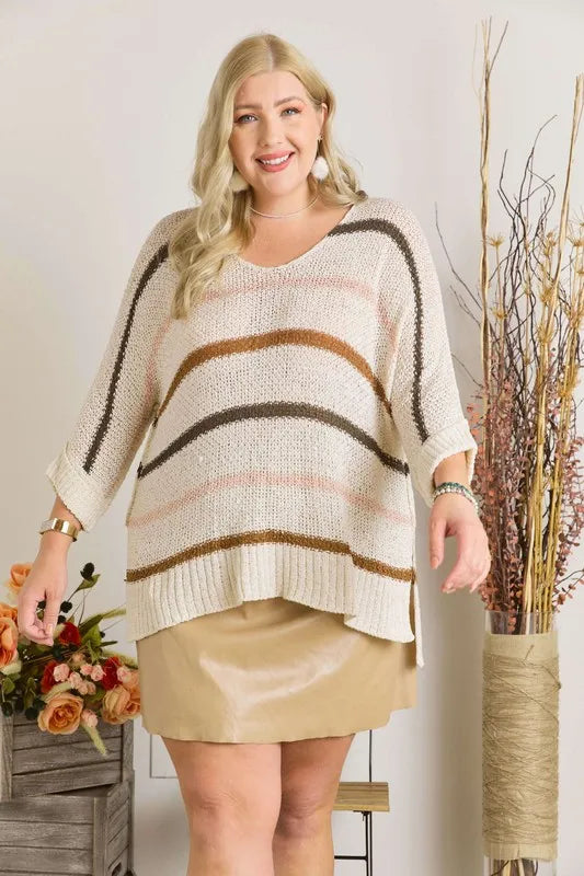 ADORA Full Size Multi Color Strip Sweater-Sweaters-Trendsi-[option4]-[option5]-[option6]-[option7]-[option8]-Shop-Boutique-Clothing-for-Women-Online