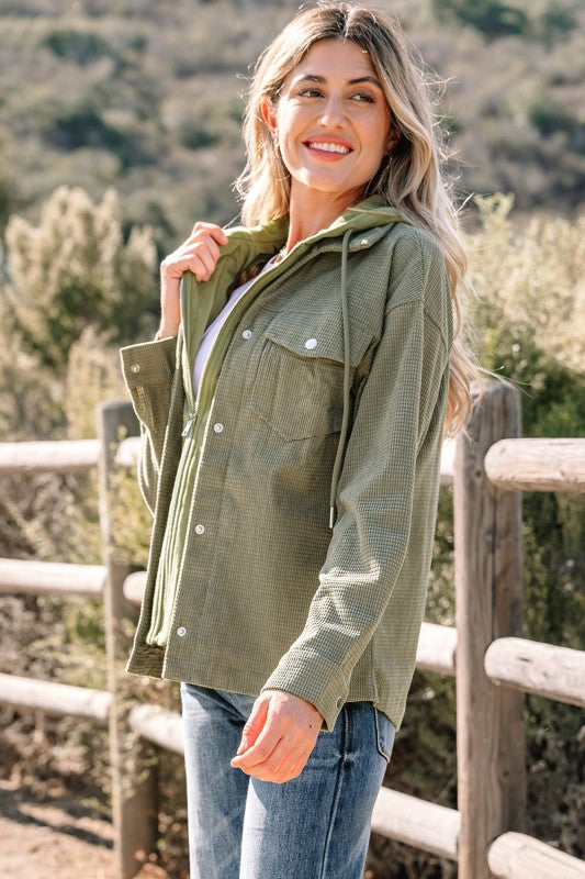 Textured Knit Pocketed Drawstring Hooded Jacket-JUNIPER BLVD-[option4]-[option5]-[option6]-[option7]-[option8]-Shop-Boutique-Clothing-for-Women-Online
