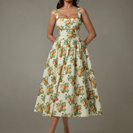 Lace Trim Floral Sleeveless Midi Dress-Dresses-Trendsi-Pastel Yellow-S-[option4]-[option5]-[option6]-[option7]-[option8]-Shop-Boutique-Clothing-for-Women-Online