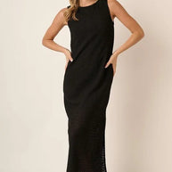 Mittoshop Side Slit Round Neck Sleeveless Dress-Dresses-Trendsi-Black-S-[option4]-[option5]-[option6]-[option7]-[option8]-Shop-Boutique-Clothing-for-Women-Online