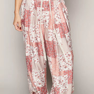 POL Drawstring Floral Patchwork Wide leg Pants-Pants-Trendsi-ROSE MULTI-S-[option4]-[option5]-[option6]-[option7]-[option8]-Shop-Boutique-Clothing-for-Women-Online