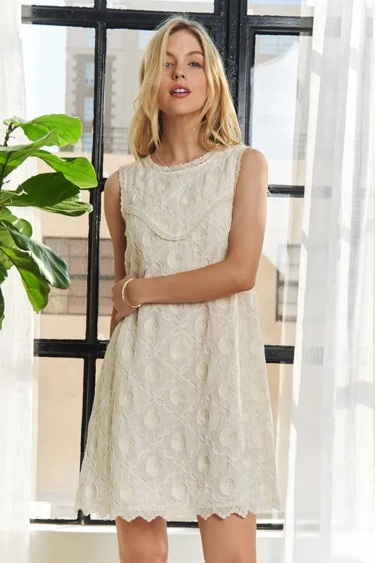 ADORA Applique Round Neck Sleeveless Shift Dress-Dresses-Trendsi-[option4]-[option5]-[option6]-[option7]-[option8]-Shop-Boutique-Clothing-for-Women-Online