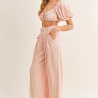 MABLE Cut Out Drawstring Crop Top and Belted Pants Set-sets-Trendsi-Dusty Pink-S-[option4]-[option5]-[option6]-[option7]-[option8]-Shop-Boutique-Clothing-for-Women-Online
