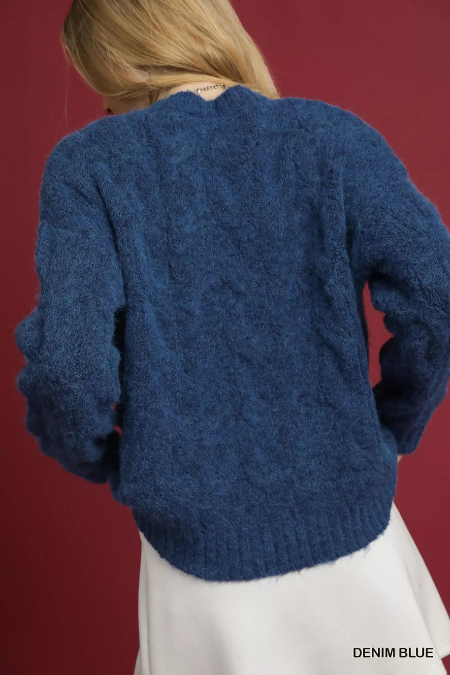 Umgee Cable Knit Cozy Sweater-sweater-Trendsi-[option4]-[option5]-[option6]-[option7]-[option8]-Shop-Boutique-Clothing-for-Women-Online