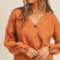 MABLE Long Sleeve Button Down Sweater Cardigan-Sweaters-Trendsi-Rust-S/M-[option4]-[option5]-[option6]-[option7]-[option8]-Shop-Boutique-Clothing-for-Women-Online