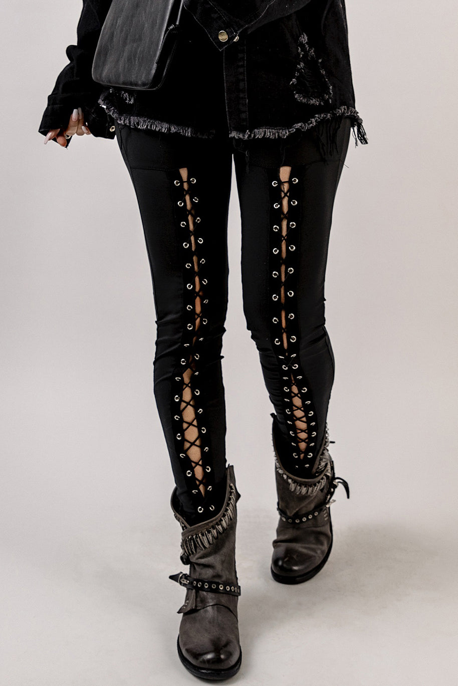 Grommet Lace Up Leggings-Pants-Trendsi-[option4]-[option5]-[option6]-[option7]-[option8]-Shop-Boutique-Clothing-for-Women-Online