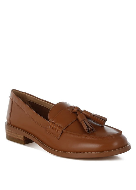 Yelena Real Leather Tassel Loafers-Rag Company-Tan-US-5 / UK-3 / EU-36-[option4]-[option5]-[option6]-[option7]-[option8]-Shop-Boutique-Clothing-for-Women-Online