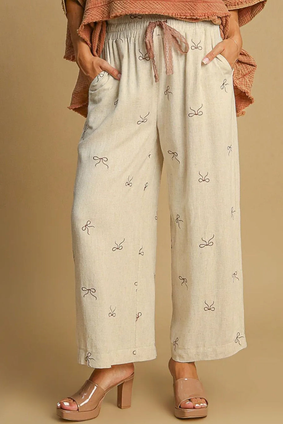 Umgee Full Size Lace Drawstring Embroidered Bow Wide Leg Pants Plus Size-pants-Trendsi-[option4]-[option5]-[option6]-[option7]-[option8]-Shop-Boutique-Clothing-for-Women-Online