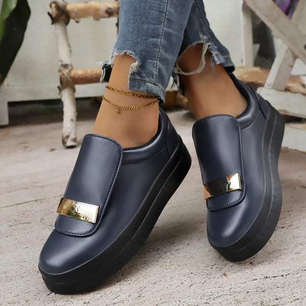 Round Toe Platform Loafers-Shoes-Trendsi-Black-36-[option4]-[option5]-[option6]-[option7]-[option8]-Shop-Boutique-Clothing-for-Women-Online