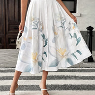 Floral Print Midi Skirt-Skirts-Trendsi-White-S-[option4]-[option5]-[option6]-[option7]-[option8]-Shop-Boutique-Clothing-for-Women-Online