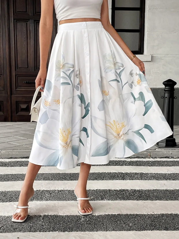 Floral Print Midi Skirt-Skirts-Trendsi-White-S-[option4]-[option5]-[option6]-[option7]-[option8]-Shop-Boutique-Clothing-for-Women-Online