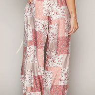 POL Drawstring Floral Patchwork Wide leg Pants-Pants-Trendsi-[option4]-[option5]-[option6]-[option7]-[option8]-Shop-Boutique-Clothing-for-Women-Online