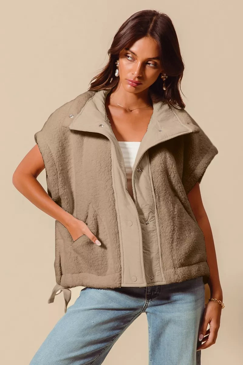 SO ME Over Sized Soft Sherpa Fur Sleeveless Vest Jacket-Vest-Trendsi-TAUPE-S-[option4]-[option5]-[option6]-[option7]-[option8]-Shop-Boutique-Clothing-for-Women-Online