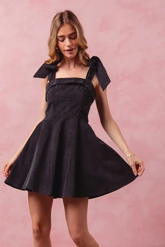 SO ME Fit and Flare Washed Gameday Dress-Dresses-Trendsi-[option4]-[option5]-[option6]-[option7]-[option8]-Shop-Boutique-Clothing-for-Women-Online