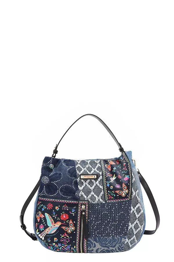 Nicole Lee USA Bosque De Amor Denim Hobo Bag-Bags-Trendsi-BOSQUE DE AMOR-OS-[option4]-[option5]-[option6]-[option7]-[option8]-Shop-Boutique-Clothing-for-Women-Online