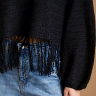 Umgee Crochet Knit Crop Top with Frey Hem-Sweaters-Trendsi-[option4]-[option5]-[option6]-[option7]-[option8]-Shop-Boutique-Clothing-for-Women-Online