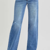 RISEN Tummy Control Elastic Band High Rise Wide Jeans-Trendsi-MEDIUM-0-[option4]-[option5]-[option6]-[option7]-[option8]-Shop-Boutique-Clothing-for-Women-Online