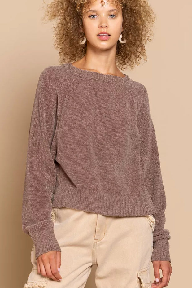 POL Round Neck Backless Sweater with Ribbed Edge-Sweaters-Trendsi-Chocolate-S-[option4]-[option5]-[option6]-[option7]-[option8]-Shop-Boutique-Clothing-for-Women-Online