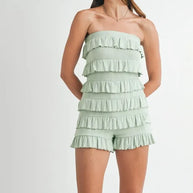 MABLE Pointelle Knit Fabric Ruffled Tube Romper-Jumpsuits & Rompers-Trendsi-[option4]-[option5]-[option6]-[option7]-[option8]-Shop-Boutique-Clothing-for-Women-Online