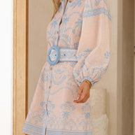 Printed Button Down Shirt Dress with Belt-Dresses-Trendsi-[option4]-[option5]-[option6]-[option7]-[option8]-Shop-Boutique-Clothing-for-Women-Online