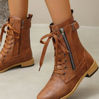 PU Leather Lace-Up Boots-Boots-Trendsi-[option4]-[option5]-[option6]-[option7]-[option8]-Shop-Boutique-Clothing-for-Women-Online