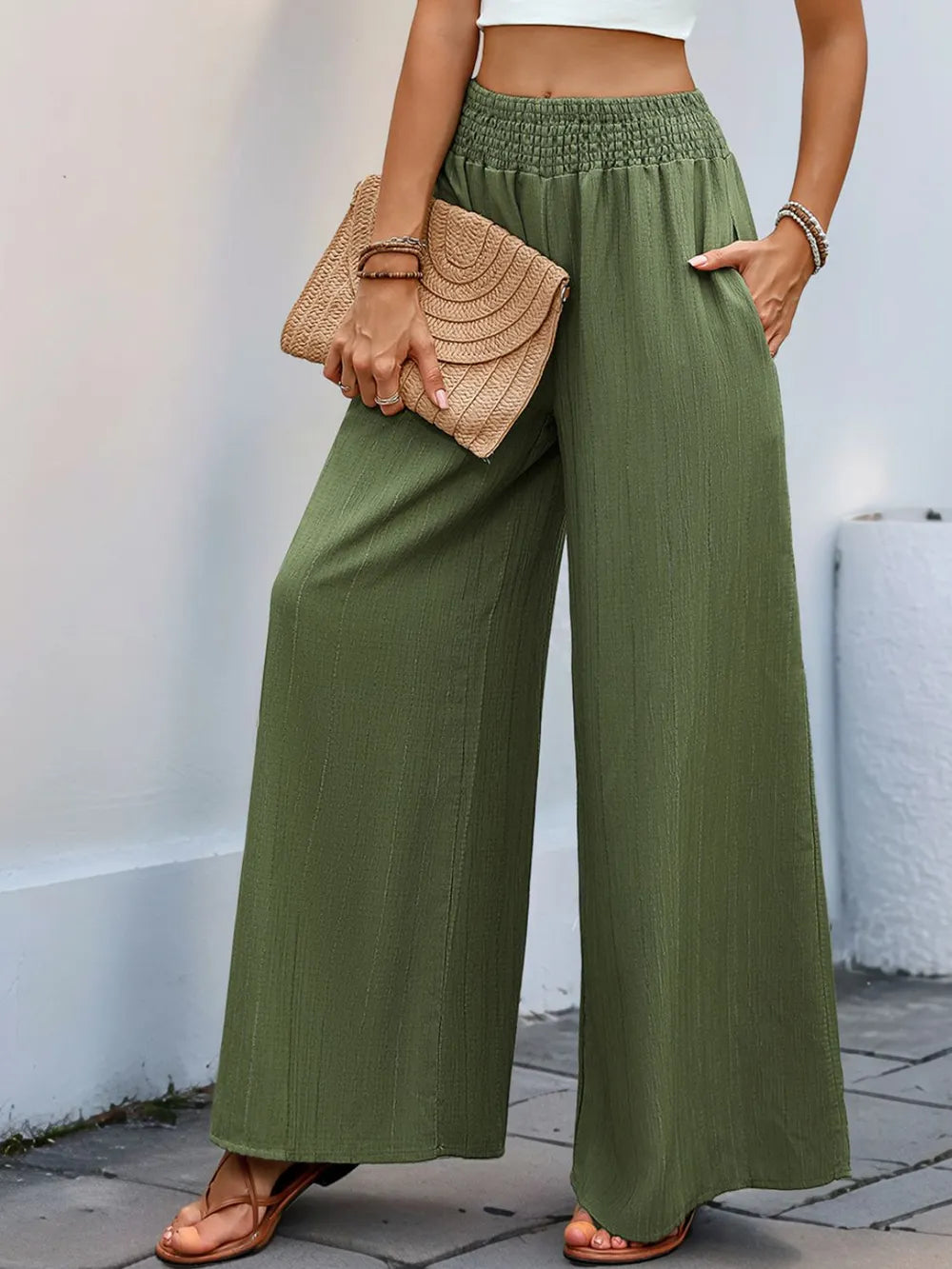Perfee Smocked Wide Leg Pants-Pants-Trendsi-[option4]-[option5]-[option6]-[option7]-[option8]-Shop-Boutique-Clothing-for-Women-Online