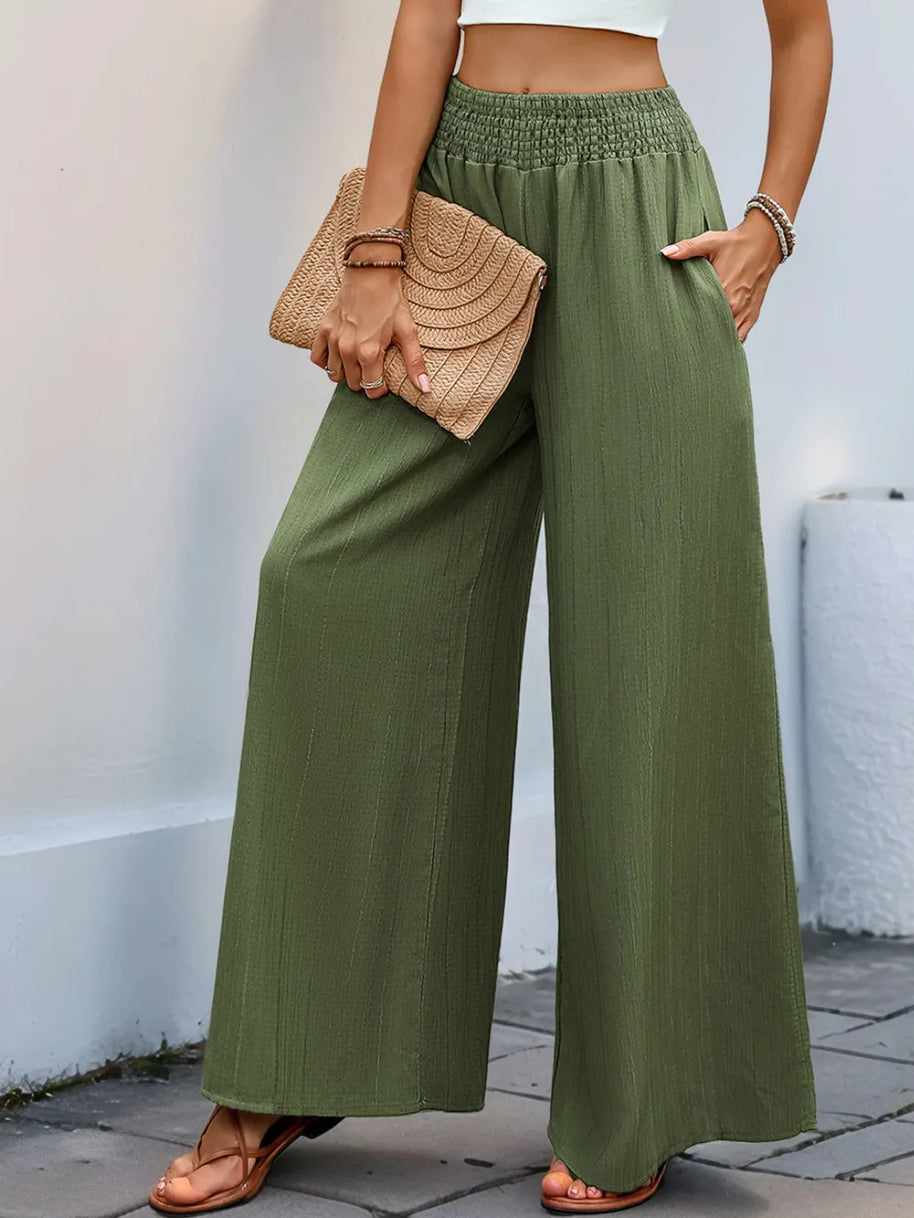 Perfee Smocked Wide Leg Pants-Pants-Trendsi-[option4]-[option5]-[option6]-[option7]-[option8]-Shop-Boutique-Clothing-for-Women-Online